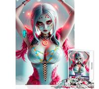 Rompecabezas de 1000 Piezas para Adultos diseño de ángel ciberpunk Ideal para decoración del hogar Juego Educativo Apto para decoración de Escritorio tamaño 50x75cm