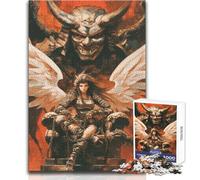 Rompecabezas de 1000 Piezas para Adultos, diseño de ángel, Demonio y samurái, Juegos educativos, Regalo antiestrés para cumpleaños, tamaño 50x75cm