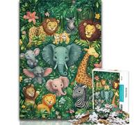 Rompecabezas de 1000 Piezas para Adultos, diseño de Animales del Bosque, Juguetes educativos, Juegos Familiares, Regalos para Amigos y Familiares (tamaño 38x26cm)