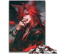 Rompecabezas de 1000 Piezas para Adultos, diseño de Anime de Fox Mask Girl Toda la Familia Mayores de 14 años, 50x75cm