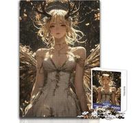 Rompecabezas de 1000 Piezas para Adultos, diseño de Anime Girl GiGolden Winged Fairy, Juego Educativo Familiar, Corte de precisión, Regalo de cumpleaños, tamaño 38x26cm