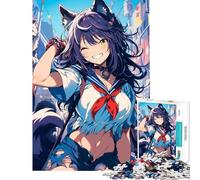 Rompecabezas de 1000 Piezas para Adultos diseño de Anime Happy Citygirl Juguete Decorativo de Pared con Corte de precisión Toda la Familia (75x50cm)