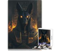 Rompecabezas de 1000 Piezas para Adultos, diseño de Anubis, Dios Egipcio del Fuego, para Disfrutar de Momentos de Paz y Tranquilidad, Juguete de Corte de Alta precisión, tamaño 38x26cm
