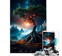 Rompecabezas de 1000 Piezas para Adultos diseño de árbol Espacial Juegos relajantes Juguetes educativos y de Aprendizaje Mujeres (tamaño 38x26cm)