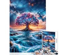 Rompecabezas de 1000 Piezas para Adultos diseño de árbol mágico Espacial Juguete Educativo Regalo de cumpleaños para Juegos educativos difícil y desafiante tamaño 38x26cm