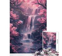 Rompecabezas de 1000 Piezas para Adultos diseño de árboles de Sakura y Cascada Ideal para cumpleaños Juegos relajantes decoración de Escritorio tamaño 38x26cm