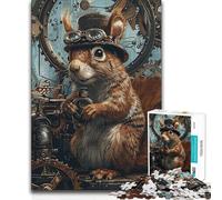 Rompecabezas de 1000 Piezas para Adultos, diseño de Ardilla Steampunk, Juego Educativo Familiar, Ideas de Regalo educativas, 38x26cm (1000 Piezas)