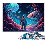 Rompecabezas de 1000 Piezas para Adultos, diseño de Astronauta, Rompecabezas Imposible, Ideal para Decorar el hogar, Juego de ingenio, 26x38cm/10,23x14,96 Pulgadas.