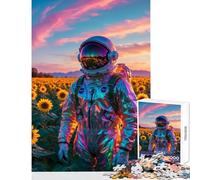 Rompecabezas de 1000 Piezas para Adultos diseño de astronautas Golden HOU Ideal para decoración del hogar Regalo Juego práctico desafiante para completar tamaño 38x52cm