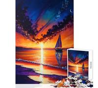 Rompecabezas de 1000 Piezas para Adultos diseño de Atardecer mágico Ideal para Decorar la Pared Juegos relajantes y para Mejorar el Amor en Pareja tamaño 38x26cm