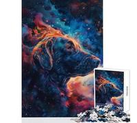 Rompecabezas de 1000 Piezas para Adultos diseño de Aura Canina cósmica Juguetes antiestrés Regalos de Amigo Secreto Juego Familiar descompresión Intelectual (tamaño 38x26cm)
