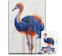 Rompecabezas de 1000 Piezas para Adultos, diseño de Avestruz, Acuarela, para Disfrutar de un Ambiente Relajado y Tranquilo, con un Ajuste Estable y un Corte preciso Tamaño del Juguete: 38x52cm