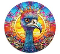 Rompecabezas de 1000 Piezas para Adultos, diseño de Avestruz de vitral, cartón, Juego Interactivo Familiar, decoración del hogar, Regalo de desafío Mental (67,5 x 67,5 cm)
