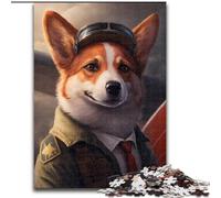 Rompecabezas de 1000 Piezas para Adultos, diseño de Aviador Corgi, Rompecabezas de Madera, Juego Interactivo Familiar, decoración del hogar, Regalo, desafío Mental, tamaño 50x75cm