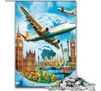 Rompecabezas de 1000 Piezas para Adultos, diseño de avión de Colores, decoración del hogar (50x75cm)