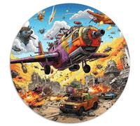 Rompecabezas de 1000 Piezas para Adultos, diseño de avión en Color, Rompecabezas Redondo, desafiante Rompecabezas de Bricolaje, Juego Familiar Perfecto o Regalo Decorativo (67,5 x 67,5 cm)
