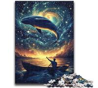 Rompecabezas de 1000 Piezas para Adultos, diseño de Ballenas, Juego Familiar, antiestrés, desafío difícil, colección de Artistas, Bellas Artes, 38x26cm