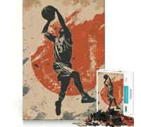 Rompecabezas de 1000 Piezas para Adultos,diseño de Baloncesto,Mate,Arte Vintage de Corte Fino,Juego de ingenio,Regalo para Momentos de Tranquilidad,Regalo Divertido de cumpleaños (50x75cm)