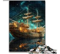 Rompecabezas de 1000 Piezas para Adultos, diseño de Barco de fantasía, Hecho de cartón, cumpleaños, festividades y Decoraciones para Fiestas espaciales, 1000 Piezas(26x38cm)
