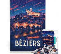 Rompecabezas de 1000 Piezas para Adultos, diseño de Béziers, Juegos Divertidos, interacción Entre Padres e Hijos, Cada Pieza es única 50x75cm