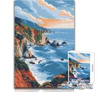Rompecabezas de 1000 Piezas para Adultos, diseño de Big Sur Beach Coast, Juguete artístico, Juego Intelectual, Mejora la Memoria, Juguetes antiestrés, tamaño 38x26cm