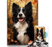 Rompecabezas de 1000 Piezas para Adultos, diseño de Border Collie caído, Ideal para Adolescentes, Ideal para aliviar el estrés, Ideal para decoración del hogar (tamaño 38x26cm)