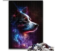 Rompecabezas de 1000 Piezas para Adultos,diseño de Border Collie cósmico de Madera,Ideal para Regalar a Hombres y Mujeres,Ideal para Uso diario50x75cm Una Divertida Actividad de Juego Familiar