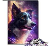 Rompecabezas de 1000 Piezas para Adultos,diseño de Border Collie de Colores,Hecho de Madera, decoración para el hogar Ideal para Adolescentes