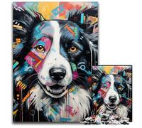 Rompecabezas de 1000 Piezas para Adultos, diseño de Border Collie, Ideal para Disfrutar en casa, como Regalo de cumpleaños o de Viaje, 50x75cm/19,68x29,52 Pulgadas.