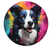 Rompecabezas de 1000 Piezas para Adultos, diseño de Border Collie Nebula, Redondo de Papel, Ideal para familias, Fiestas y cumpleaños 67,5 x 67,5 cm