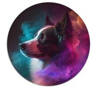 Rompecabezas de 1000 Piezas para Adultos,diseño de Border Collie Nebula,Rompecabezas Redondos de 1000 Piezas para Juego de ingenio,Juego Familiar Interactivo,Apto para Mayores de 14 años,67,5x67,5cm