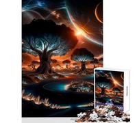 Rompecabezas de 1000 Piezas para Adultos diseño de bosques alienígenas decoración del hogar Juguetes Ideas de Regalo Juego Familiar con Piezas de Formas aleatorias Totalmente entrelazadas 38x26cm