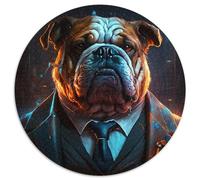 Rompecabezas de 1000 Piezas para Adultos, diseño de Boss Bulldog, Redondo, de cartón, Adolescentes, Parejas y Amigos, para cumpleaños y Navidad (tamaño 67,5 x 67,5 cm).