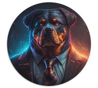 Rompecabezas de 1000 Piezas para Adultos, diseño de Boss Rottweiler, Redondo, decoración del hogar, 67,5 x 67,5 cm
