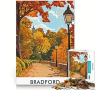 Rompecabezas de 1000 Piezas para Adultos,diseño de Bradford,Camino otoñal,Corte preciso,decoración,Juguete para ejercitar el Pensamiento,Juego de Ocio,Regalo Festivo (38x52cm)