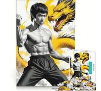 Rompecabezas de 1000 Piezas para Adultos, diseño de Bruce Lee y el dragón, Juguetes antiestrés, Regalo de cumpleaños, cumpleaños y Ocasiones Especiales, 50x75cm