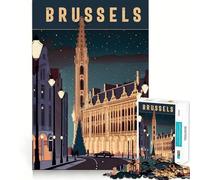 Rompecabezas de 1000 Piezas para Adultos,diseño de Bruselas,Bélgica,Ideal para Viajes,con Piezas de Corte preciso,Divertido y Que estimula el Pensamiento Un Juego entretenido para el Tiempo Libre