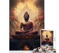 Rompecabezas de 1000 Piezas para Adultos diseño de Buda Espiritual Juguete Educativo Regalo de cumpleaños Juegos Divertidos para fomentar el Amor en Pareja (tamaño 38x26cm)