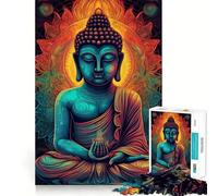 Rompecabezas de 1000 Piezas para Adultos,diseño de Buda,Mandala Brillante,Estilo Zen,decoración Elegante y práctica,Juguete para Construir,Juego de Paz,Regalo de cumpleaños (50x75cm)