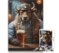 Rompecabezas de 1000 Piezas para Adultos, diseño de búfalo cervecero Steampunk, Horas de Ocio tranquilas, Juguete de Corte preciso, tamaño 50x75cm