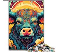 Rompecabezas de 1000 Piezas para Adultos, diseño de búfalo, Ideal para Hacer en casa, para Que desafíes tu Mente y te diviertas, Juguete Interactivo Familiar (tamaño: 26x38cm)