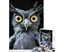 Rompecabezas de 1000 Piezas para Adultos diseño de búho con Ojos Grandes Juguete para decoración de Pared Regalo de cumpleaños Juego práctico Que Mejora el Amor Entre Parejas tamaño 50x75cm