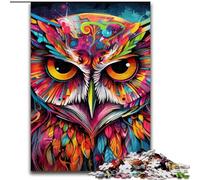 Rompecabezas de 1000 Piezas para Adultos, diseño de búho de fantasía, Hecho de Madera, cumpleaños, festividades y Fiestas espaciales, 1000 Piezas(50x75cm)