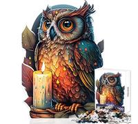 Rompecabezas de 1000 Piezas para Adultos diseño de búho Luminoso Juguete de sabiduría decoración de Pared Gran Regalo para Juegos Juego Imposible interacción Entre Padres e Hijos tamaño 50x75cm