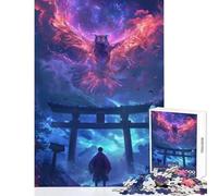 Rompecabezas de 1000 Piezas para Adultos diseño de búho Puerta Torii decoración del hogar Juguetes Regalo de cumpleaños Juego Educativo con póster a Juego y Hoja de Trivia tamaño 38x26cm