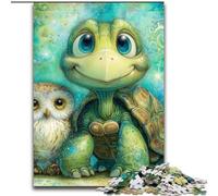 Rompecabezas de 1000 Piezas para Adultos, diseño de búho y Tortuga, Adultos, Juego Interactivo Familiar, desafío Mental, 50x75cm
