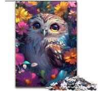 Rompecabezas de 1000 Piezas para Adultos, diseño de búhos y Flores, Ideal para Navidad, Halloween, Día de la Madre, Año Nuevo, Pascua (26x38cm)