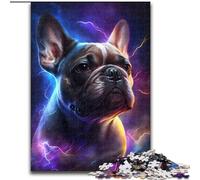 Rompecabezas de 1000 Piezas para Adultos, diseño de Bulldog Colorido de Madera, Navidad y Año Nuevo, Regalo Festivo, 50x75cm, Actividad de Noche de Juegos Familiar Atractiva
