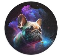 Rompecabezas de 1000 Piezas para Adultos, diseño de Bulldog francés, Redondo, 1000 Piezas, Ideal para Regalar a Hombres y Mujeres, para Uso Diario y Ocasiones Especiales, 67,5 x 67,5 cm.