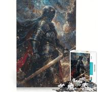 Rompecabezas de 1000 Piezas para Adultos, diseño de Caballero Galáctico de Fantasía Oscura, Juegos Divertidos, interacción Entre Padres e Hijos, Cada Pieza es única 50x75cm